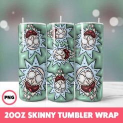 Rick and Morty 5 Tumbler Wrap, 20oz Skinny Tumbler Wrap