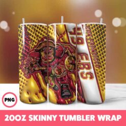 San Francisco 49ers NFL Tumbler Wrap, Sports 11 Tumbler Wrap, 20oz Skinny Tumbler Wrap