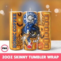 Sonic Video Games 2 Tumbler Wrap, 20oz Skinny Tumbler Wrap