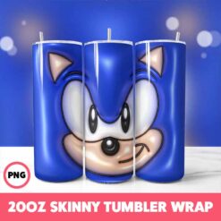 Sonic Video Games 3 Tumbler Wrap, 20oz Skinny Tumbler Wrap