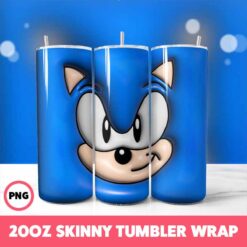 Sonic Video Games 4 Tumbler Wrap, 20oz Skinny Tumbler Wrap