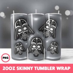 Starwars 3 Tumbler Wrap, 20oz Skinny Tumbler Wrap