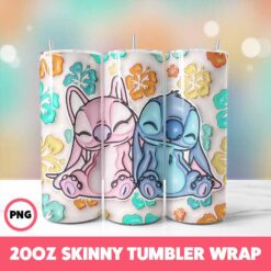 Stitch 2 Tumbler Wrap, 20oz Skinny Tumbler Wrap