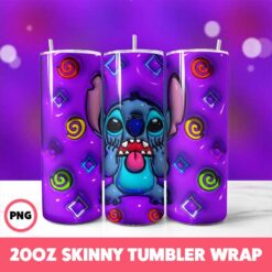 Stitch 3 Tumbler Wrap, 20oz Skinny Tumbler Wrap