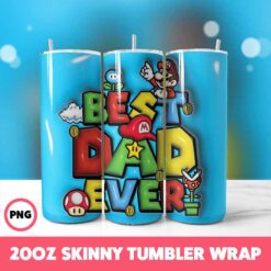 Super Mario 13 Tumbler Wrap, 20oz Skinny Tumbler Wrap