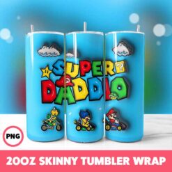 Super Mario 14 Tumbler Wrap, 20oz Skinny Tumbler Wrap