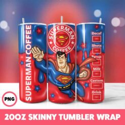 Superhero 2 Tumbler Wrap, 20oz Skinny Tumbler Wrap