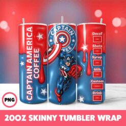 Superhero 3 Tumbler Wrap, 20oz Skinny Tumbler Wrap