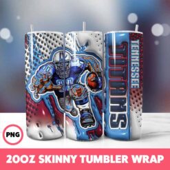 Tennessee Titans NFL Tumbler Wrap, Sports 12 Tumbler Wrap, 20oz Skinny Tumbler Wrap