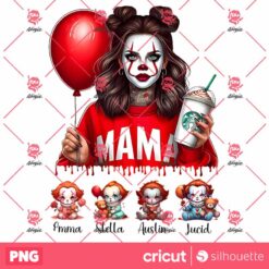 Valentine Mama PNG, Halloween Horror Mama Movie Custom Kid Name PNG, Halloween PNG