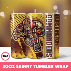 Washington Commanders NFL Tumbler Wrap, Sports 26 Tumbler Wrap, 20oz Skinny Tumbler Wrap