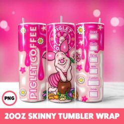 Winnie The Pooh 10 Tumbler Wrap, 20oz Skinny Tumbler Wrap