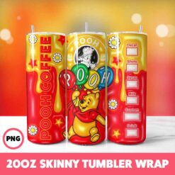 Winnie The Pooh 11 Tumbler Wrap, 20oz Skinny Tumbler Wrap