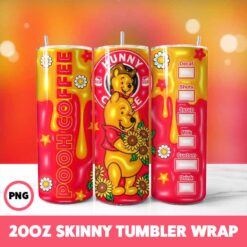 Winnie The Pooh 13 Tumbler Wrap, 20oz Skinny Tumbler Wrap