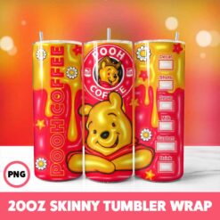 Winnie The Pooh 14 Tumbler Wrap, 20oz Skinny Tumbler Wrap