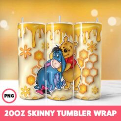 Winnie The Pooh 18 Tumbler Wrap, 20oz Skinny Tumbler Wrap