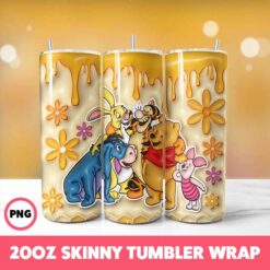 Winnie The Pooh 19 Tumbler Wrap, 20oz Skinny Tumbler Wrap