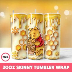 Winnie The Pooh 2 Tumbler Wrap, 20oz Skinny Tumbler Wrap