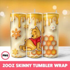 Winnie The Pooh 20 Tumbler Wrap, 20oz Skinny Tumbler Wrap