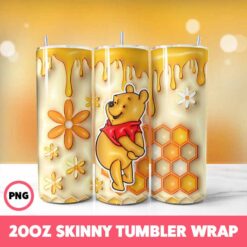 Winnie The Pooh 21 Tumbler Wrap, 20oz Skinny Tumbler Wrap