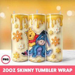 Winnie The Pooh 5 Tumbler Wrap, 20oz Skinny Tumbler Wrap