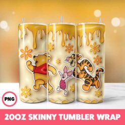 Winnie The Pooh 6 Tumbler Wrap, 20oz Skinny Tumbler Wrap