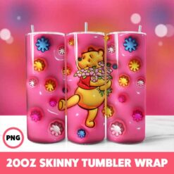 Winnie The Pooh 8 Tumbler Wrap, 20oz Skinny Tumbler Wrap